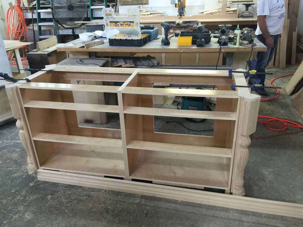 Kitchen island under construction